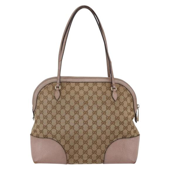 GUCCI GG Canvas Shoulder Bag Beige Gold - Picture 3 of 13